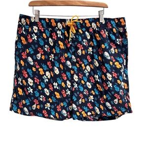 J. Crew 6" Stretch Swim Trunks Shorts Blue Floral Size‎ XL